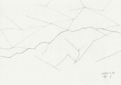 山と雲 mountains and clouds/2024/pencil on paper/A4 w29.5 x h21 cm